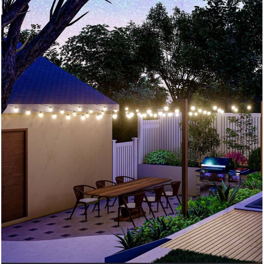 LED-Solarlichterkette 10xLED/0,5/4,5V 12 m 3000K IP44 1200 mAh + Fernbedienung