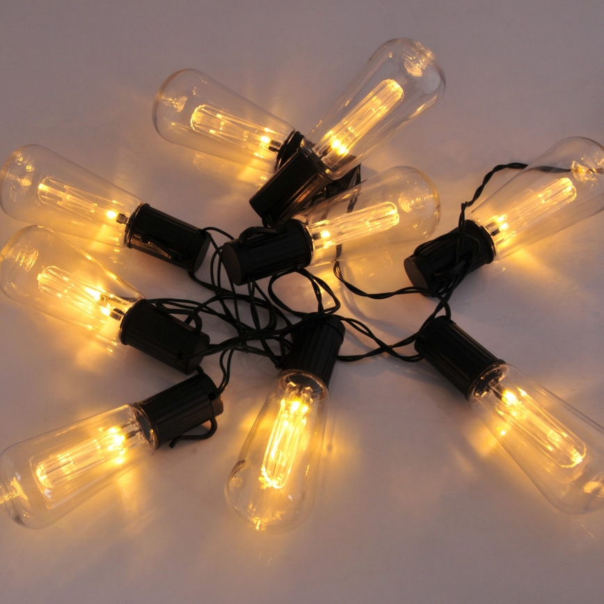 LED-Solarlichterkette EDISON 10xLED/1,2V 300 mAh 3,8 m IP44