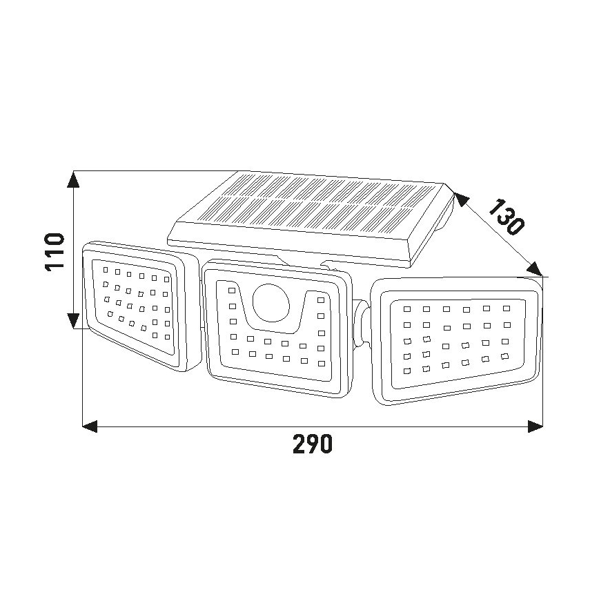 LED-Solarreflektor mit Sensor LED/14W/3,7V 1800 mAh IP44