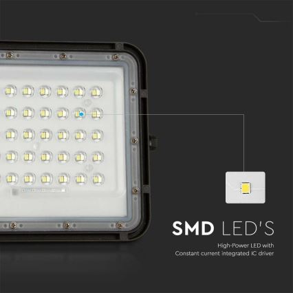 Dimmbarer LED-Outdoor-Solarstrahler LED/10W/3,2V IP65 4000K 6000 mAh schwarz + Fernbedienung