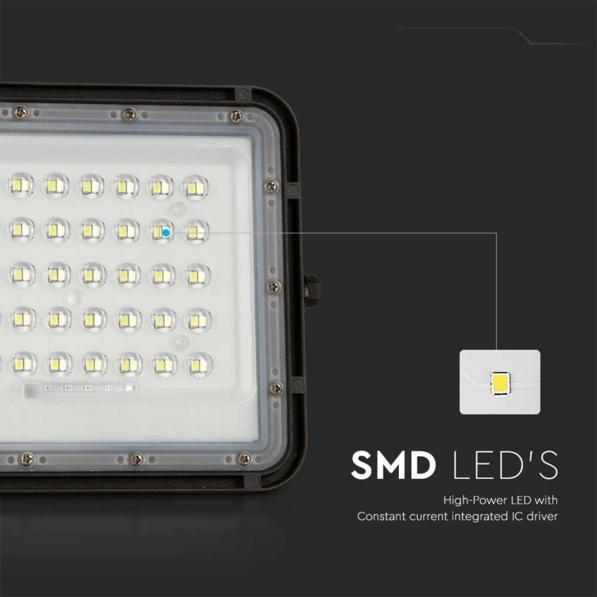 Dimmbarer LED-Outdoor-Solarstrahler LED/10W/3,2V IP65 4000K 6000 mAh schwarz + Fernbedienung