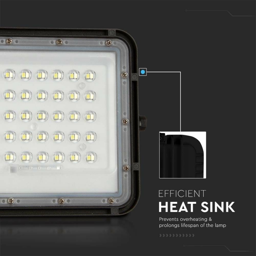 Dimmbarer LED-Outdoor-Solarstrahler LED/10W/3,2V IP65 4000K 6000 mAh schwarz + Fernbedienung