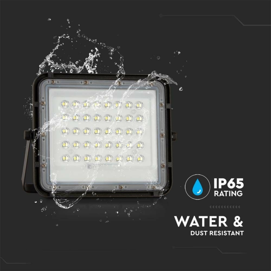 Dimmbarer LED-Outdoor-Solarstrahler LED/10W/3,2V IP65 4000K 6000 mAh schwarz + Fernbedienung