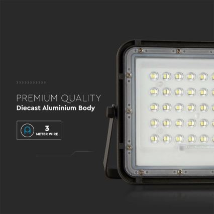 Dimmbarer LED-Outdoor-Solarstrahler LED/10W/3,2V IP65 4000K 6000 mAh schwarz + Fernbedienung