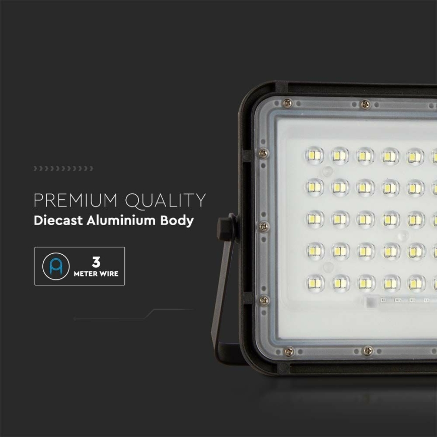 Dimmbarer LED-Outdoor-Solarstrahler LED/10W/3,2V IP65 4000K 6000 mAh schwarz + Fernbedienung