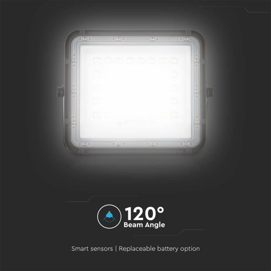 Dimmbarer LED-Outdoor-Solarstrahler LED/10W/3,2V IP65 4000K 6000 mAh schwarz + Fernbedienung