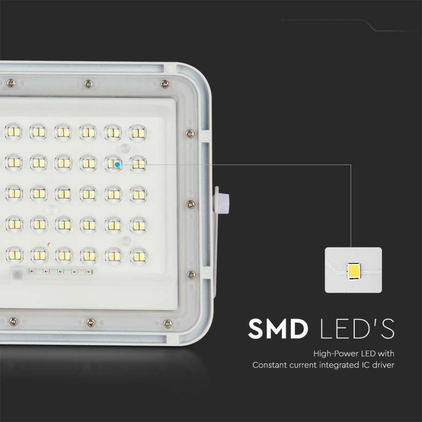 Dimmbarer LED-Outdoor-Solarstrahler LED/10W/3,2V IP65 4000K 6000 mAh weiß + Fernbedienung