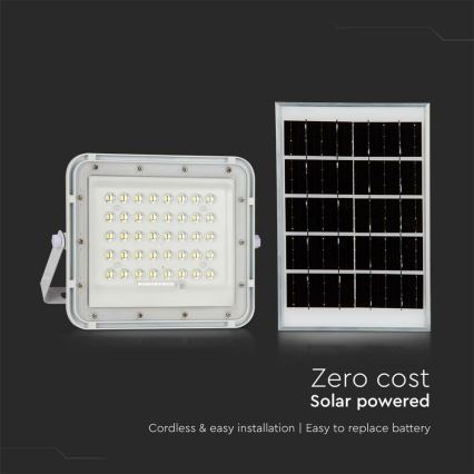 Dimmbarer LED-Outdoor-Solarstrahler LED/10W/3,2V IP65 4000K 6000 mAh weiß + Fernbedienung