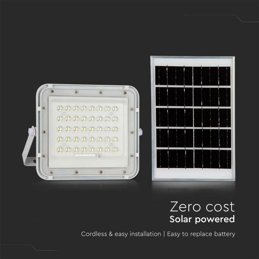 Dimmbarer LED-Outdoor-Solarstrahler LED/10W/3,2V IP65 4000K 6000 mAh weiß + Fernbedienung