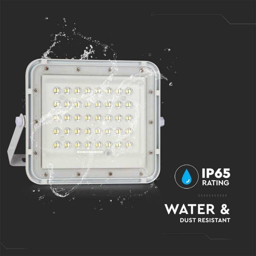 Dimmbarer LED-Outdoor-Solarstrahler LED/10W/3,2V IP65 4000K 6000 mAh weiß + Fernbedienung
