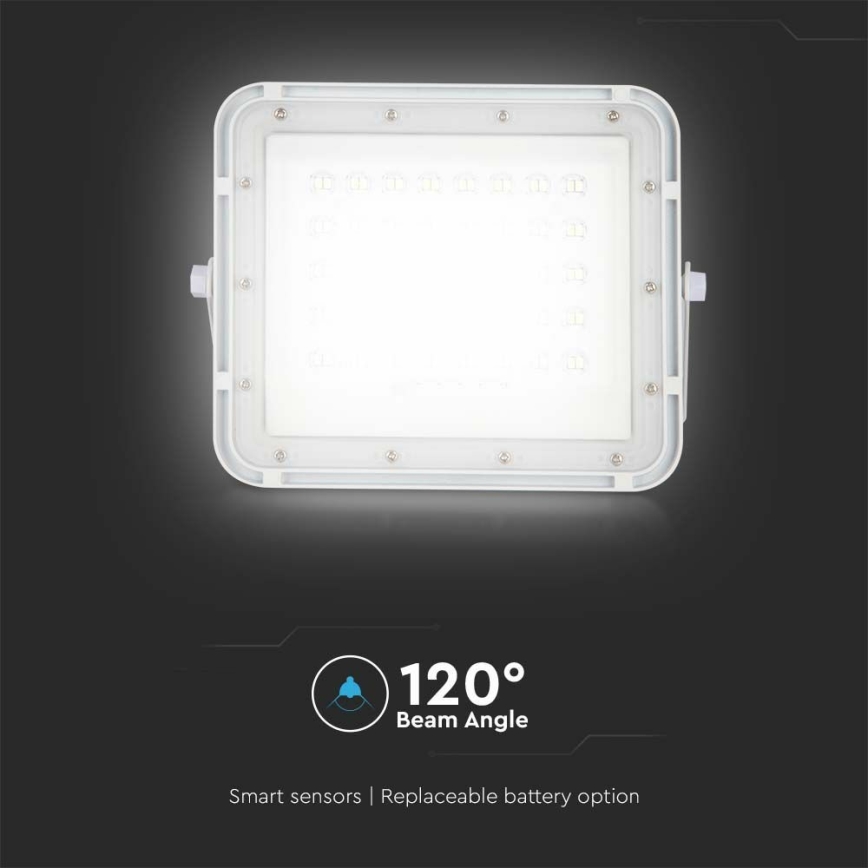 Dimmbarer LED-Outdoor-Solarstrahler LED/10W/3,2V IP65 4000K 6000 mAh weiß + Fernbedienung