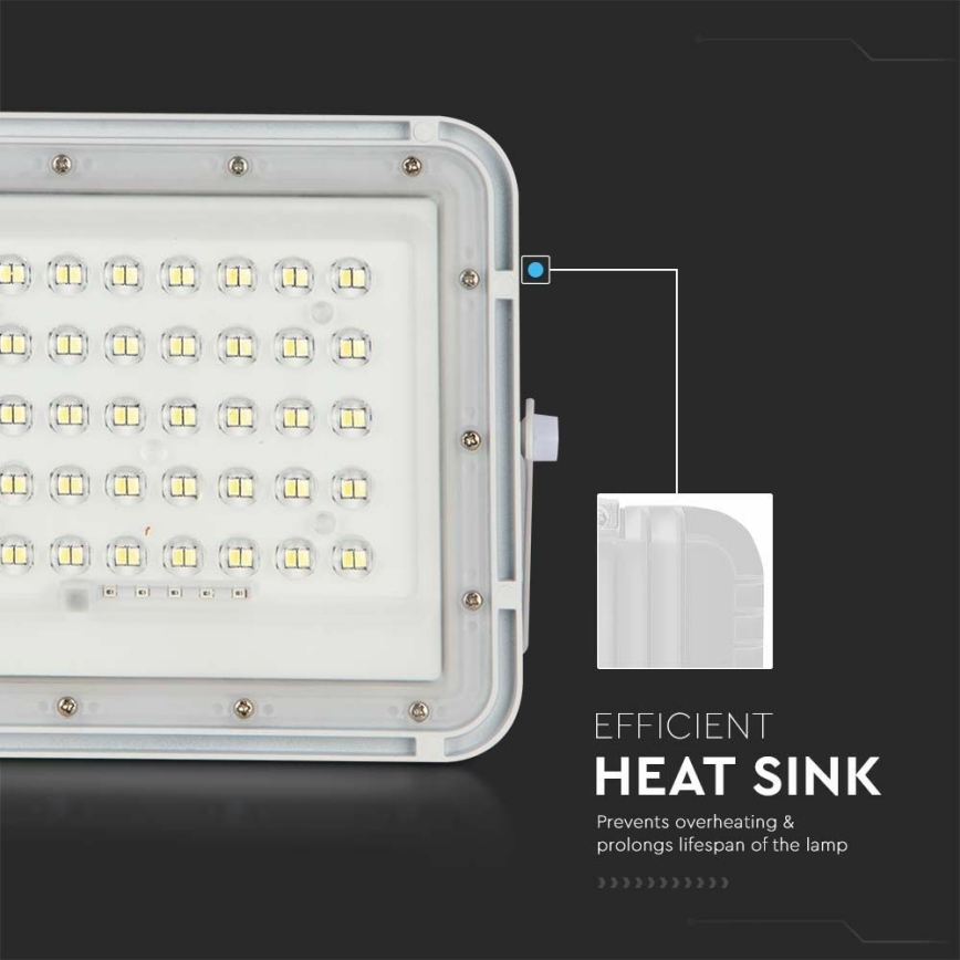 Dimmbarer LED-Solarstrahler für den Außenbereich LED/10W/3,2V IP65 6400K 6000 mAh weiß + Fernbedienung