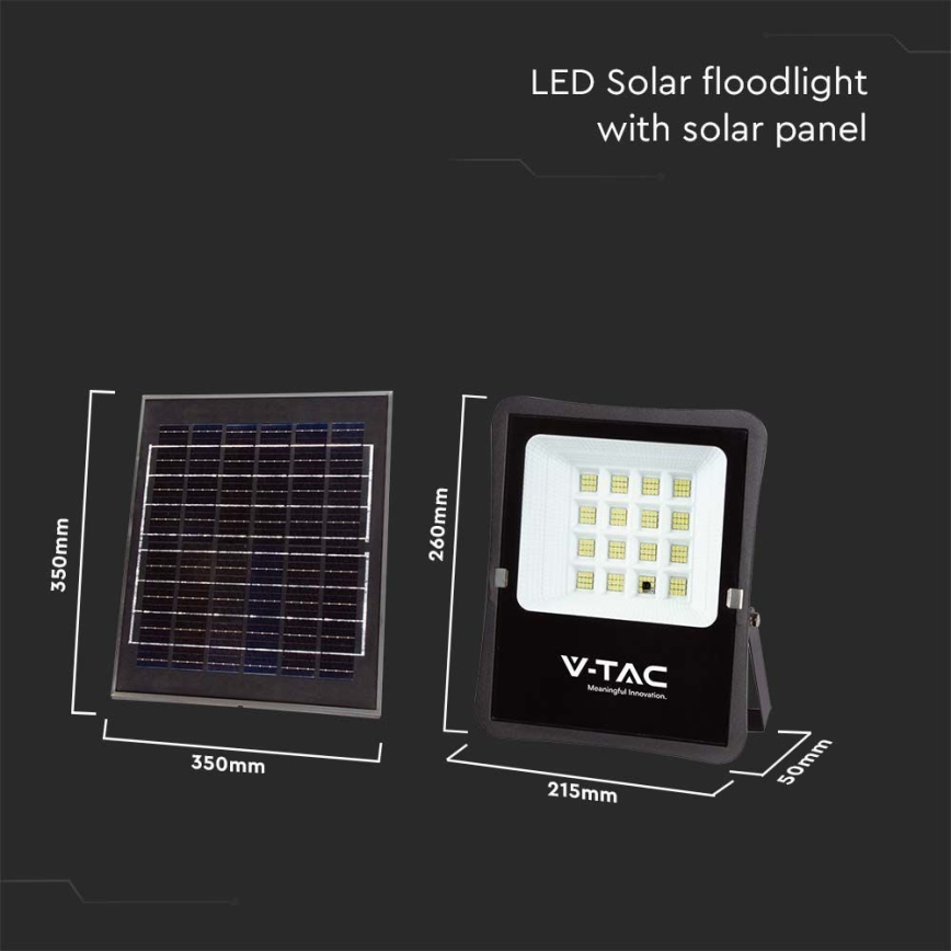 LED-Solarstrahler für den Außenbereich LED/12W/3,2V 4000K IP65 10000 mAh + Fernbedienung