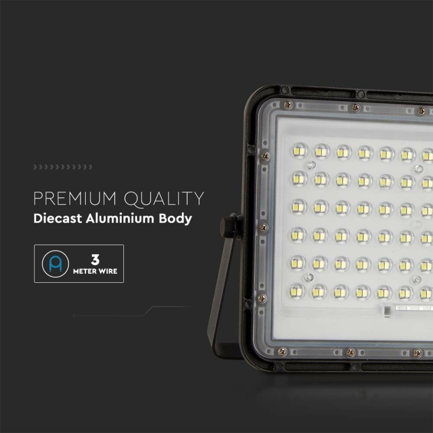 Dimmbarer LED-Outdoor-Solarstrahler LED/15W/3,2V IP65 4000K 12000 mAh schwarz + Fernbedienung