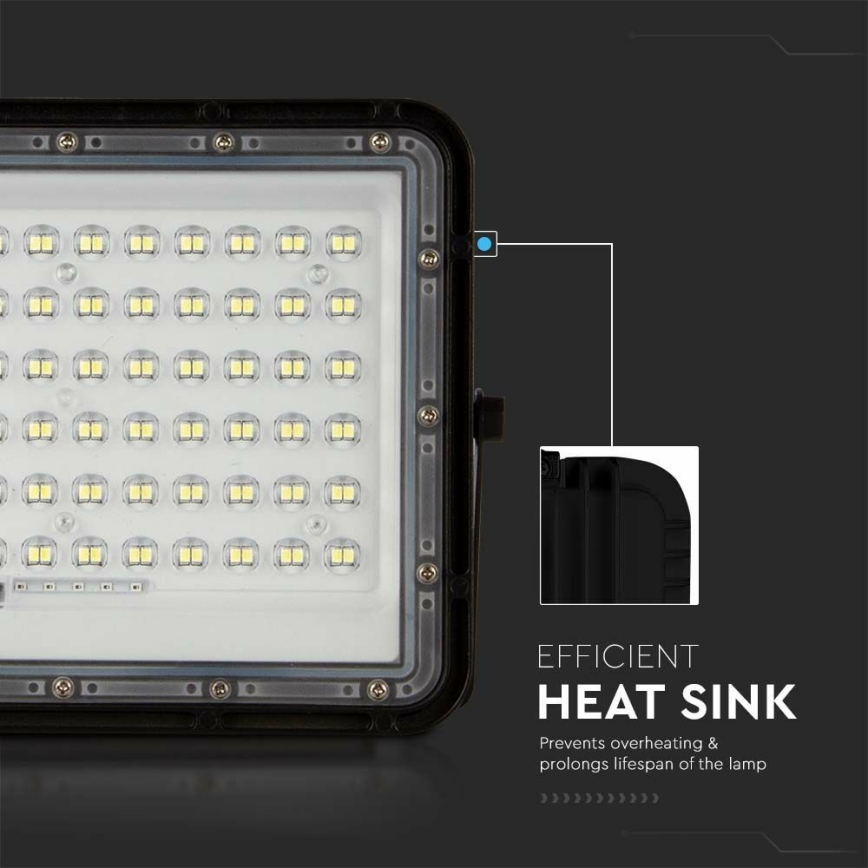 Dimmbarer LED-Outdoor-Solarstrahler LED/15W/3,2V IP65 6400K 12000 mAh schwarz + Fernbedienung