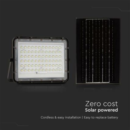 Dimmbarer LED-Outdoor-Solarstrahler LED/15W/3,2V IP65 6400K 12000 mAh schwarz + Fernbedienung