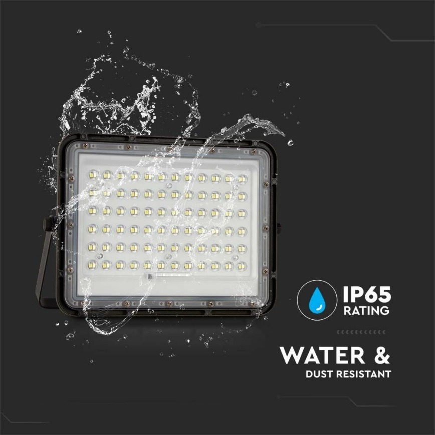 Dimmbarer LED-Outdoor-Solarstrahler LED/15W/3,2V IP65 6400K 12000 mAh schwarz + Fernbedienung