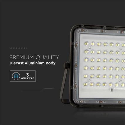 Dimmbarer LED-Outdoor-Solarstrahler LED/15W/3,2V IP65 6400K 12000 mAh schwarz + Fernbedienung