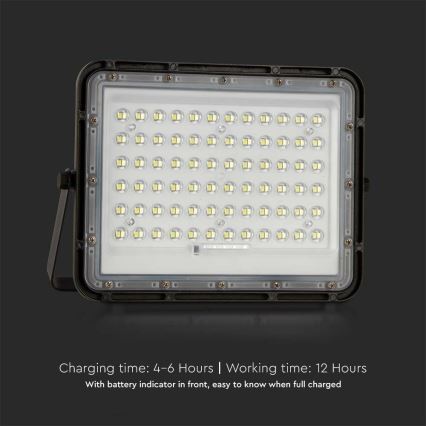 Dimmbarer LED-Outdoor-Solarstrahler LED/15W/3,2V IP65 6400K 12000 mAh schwarz + Fernbedienung