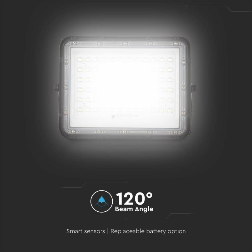 Dimmbarer LED-Outdoor-Solarstrahler LED/15W/3,2V IP65 6400K 12000 mAh schwarz + Fernbedienung