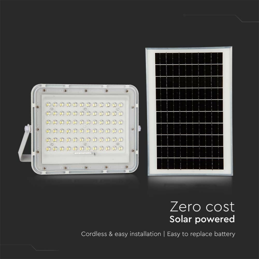 Dimmbarer LED-Outdoor-Solarstrahler LED/15W/3,2V IP65 6400K weiß + Fernbedienung