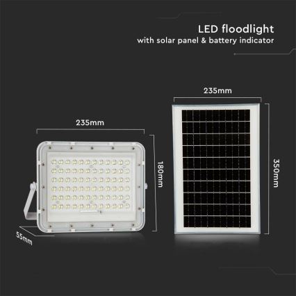 Dimmbarer LED-Outdoor-Solarstrahler LED/15W/3,2V IP65 6400K weiß + Fernbedienung
