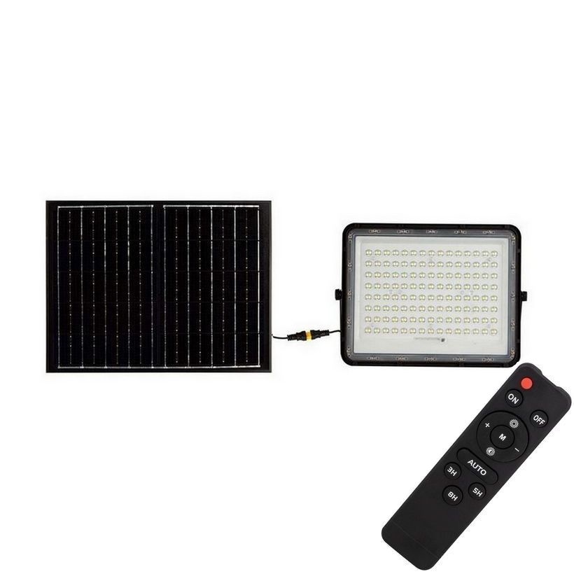LED-Solarstrahler für den Außenbereich LED/200W/3,2V 4000K schwarz IP65 16000 mAh + Fernbedienung