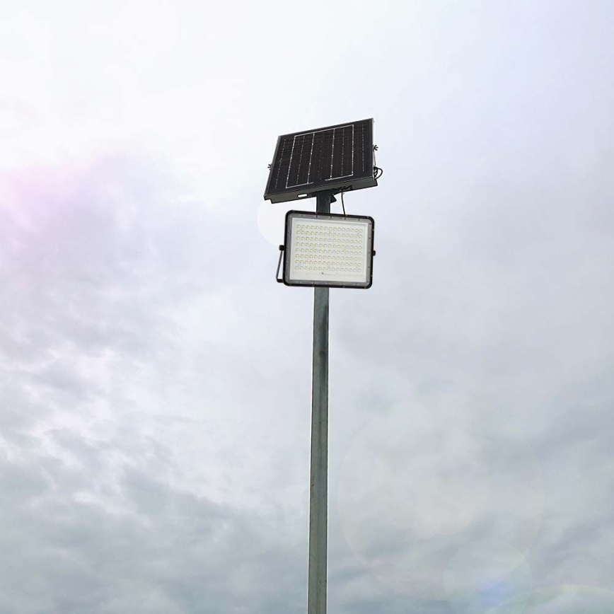 LED-Solarstrahler für den Außenbereich LED/200W/3,2V 4000K schwarz IP65 16000 mAh + Fernbedienung