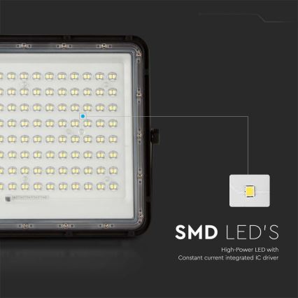 LED-Solarstrahler für den Außenbereich LED/200W/3,2V 4000K schwarz IP65 16000 mAh + Fernbedienung