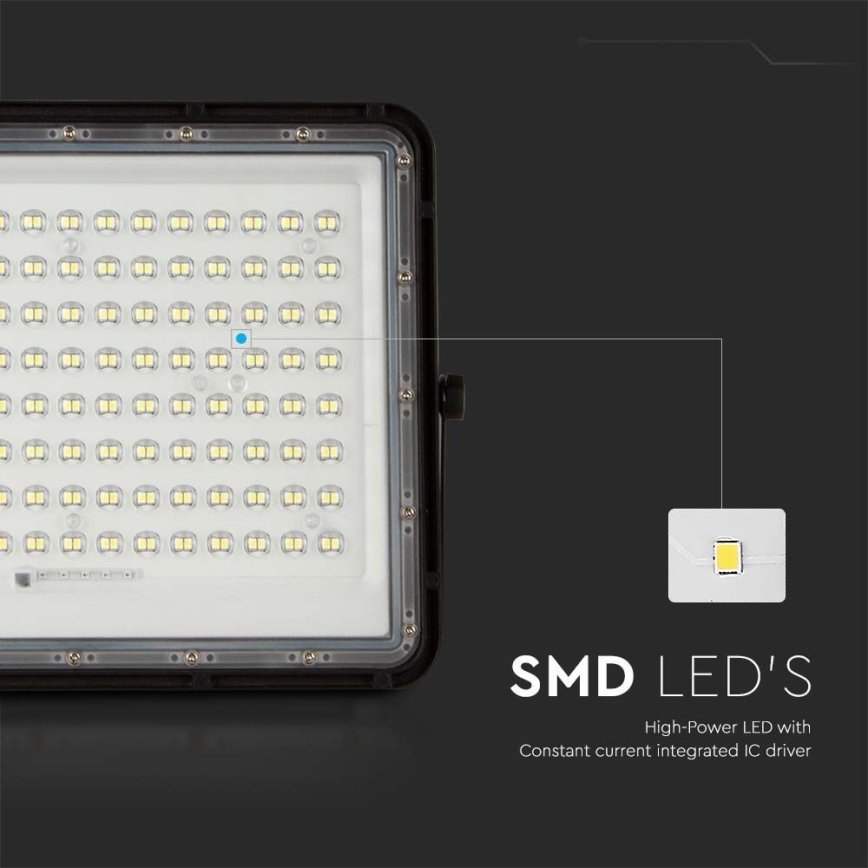 LED-Solarstrahler für den Außenbereich LED/200W/3,2V 4000K schwarz IP65 16000 mAh + Fernbedienung