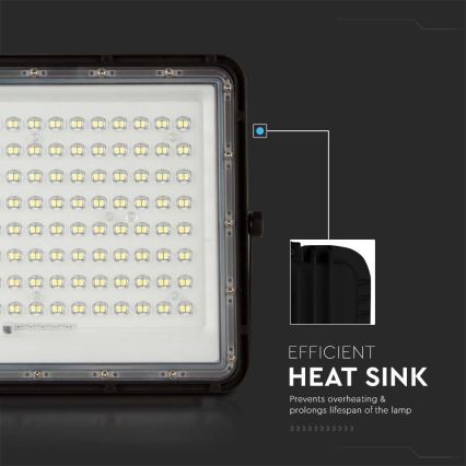 LED-Solarstrahler für den Außenbereich LED/200W/3,2V 4000K schwarz IP65 16000 mAh + Fernbedienung