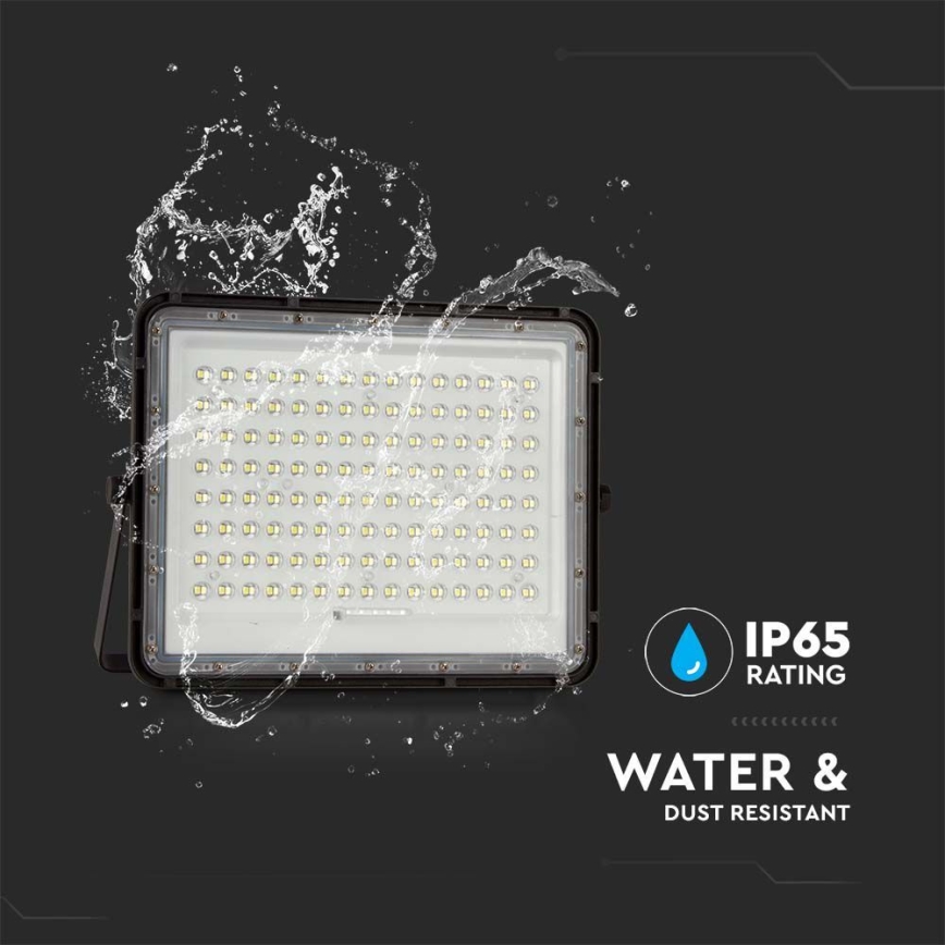 LED-Solarstrahler für den Außenbereich LED/200W/3,2V 4000K schwarz IP65 16000 mAh + Fernbedienung