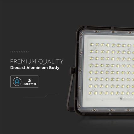 LED-Solarstrahler für den Außenbereich LED/200W/3,2V 4000K schwarz IP65 16000 mAh + Fernbedienung