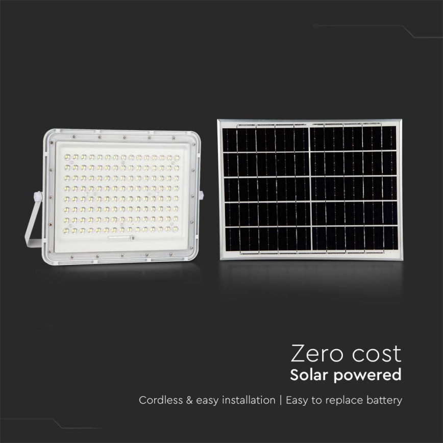LED-Solarstrahler für den Außenbereich LED/20W/3,2V 6400K weiß IP65 16000 mAh + Fernbedienung