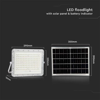 LED-Solarstrahler für den Außenbereich LED/20W/3,2V 6400K weiß IP65 16000 mAh + Fernbedienung