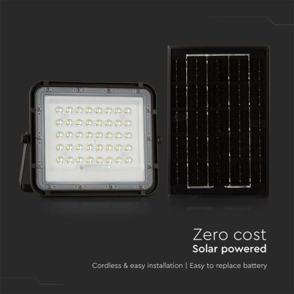 Dimmbarer LED-Outdoor-Solarstrahler LED/6W/3,2V IP65 4000K 5000 mAh schwarz + Fernbedienung