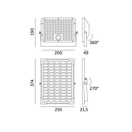LED-Solarstrahler für den Außenbereich mit Sensor LED/30W/6,4V IP65 3000/4000K 6000 mAh + Fernbedienung