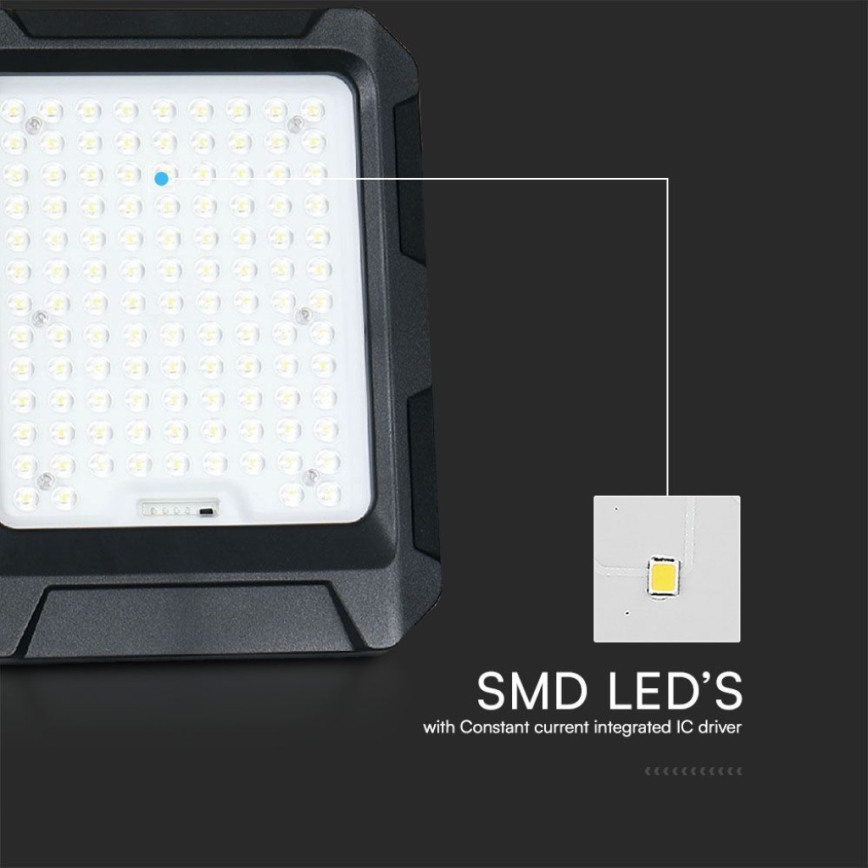 LED-Solarstrahler LED/15W/3,7V IP65 4000K 12000 mAh schwarz + Fernbedienung