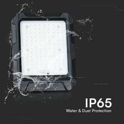 LED-Solarstrahler LED/15W/3,7V IP65 4000K 12000 mAh schwarz + Fernbedienung