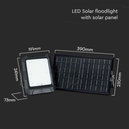 LED-Solarstrahler LED/15W/3,7V IP65 4000K 12000 mAh schwarz + Fernbedienung