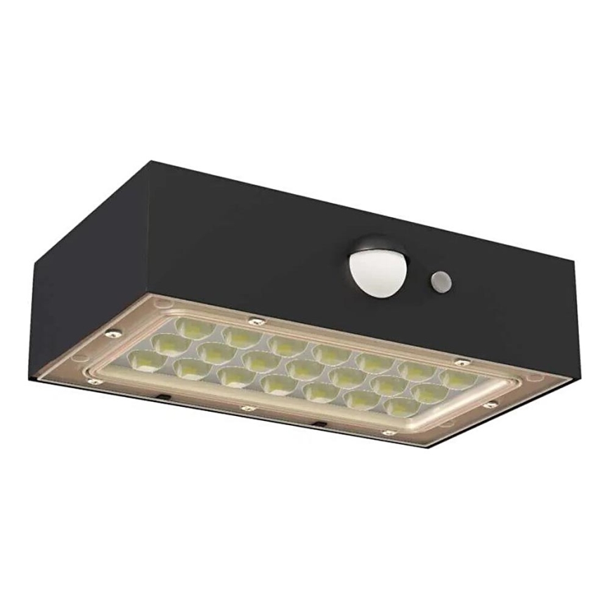 LED-Solarstrahler mit Bewegungssensor LED/3,7V 1200mAh 4000K IP65 schwarz