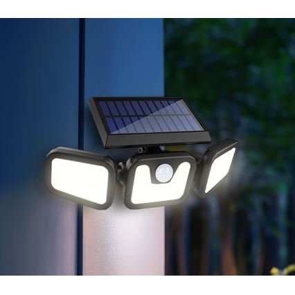 LED Solarstrahler mit Sensor LED/1,5W/3,7V 6000K IP44 2400 mAh