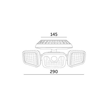 LED Solarstrahler mit Sensor LED/1,5W/3,7V 6000K IP44 2400 mAh