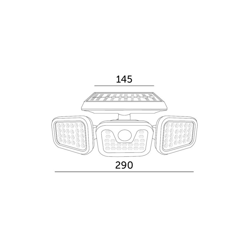 LED Solarstrahler mit Sensor LED/1,5W/3,7V 6000K IP44 2400 mAh