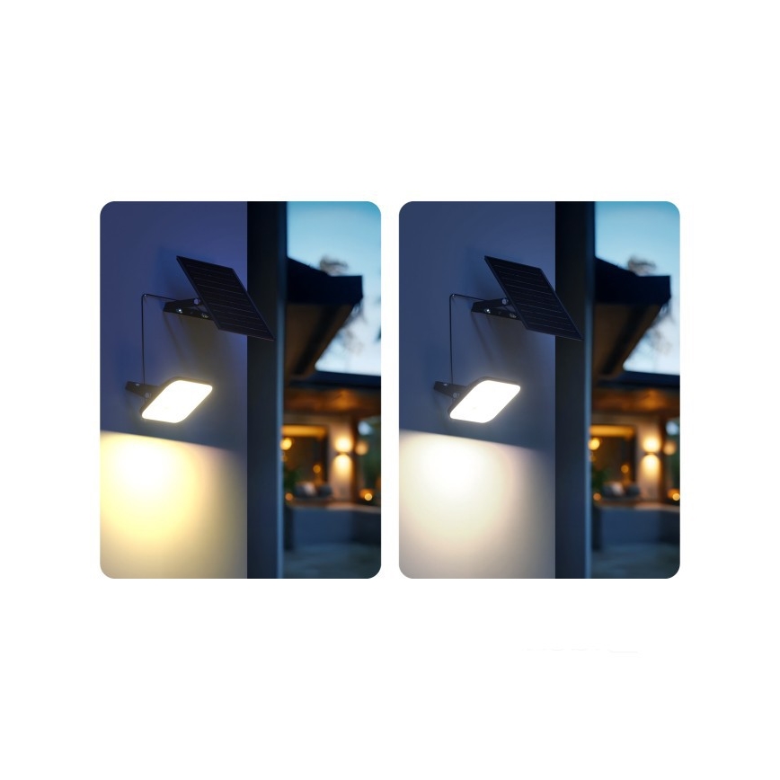 Dimmbarer LED-Solarstrahler mit Sensor LED/10W/3,7V 3000/4000K IP65 3600 mAh + Fernbedienung