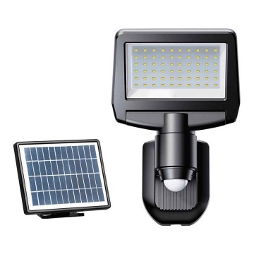 LED Solarstrahler mit Sensor TOMI LED/10W/7,4V 1800 mAh IP44 schwarz