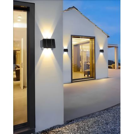 LED-Solarwandleuchte 4xLED/1,5W/3,7V 1500 mAh IP54 schwarz