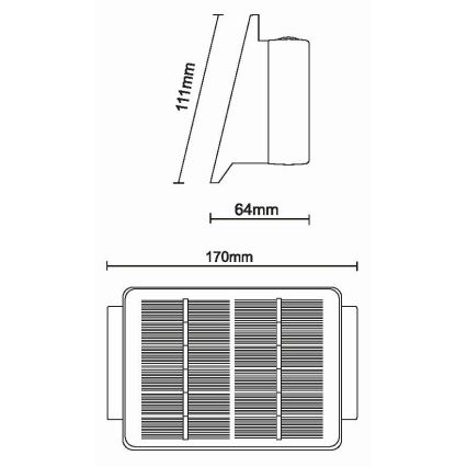 LED-Solarwandleuchte 4xLED/1,5W/3,7V 1500 mAh IP54 schwarz