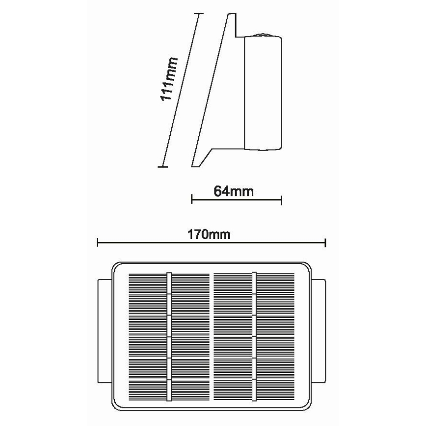 LED-Solarwandleuchte 4xLED/1,5W/3,7V 1500 mAh IP54 schwarz