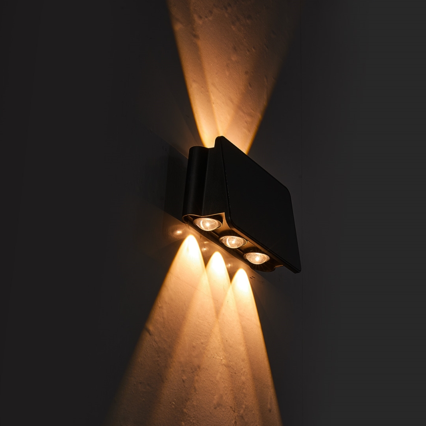 LED-Solarwandleuchte ALF LED/4W/1300 mAh 3000K IP54 schwarz